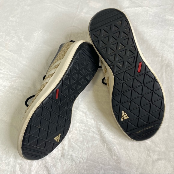 Adidas Men’s Satellize MC Plein Air Sneaker GUC Tan Black & White Stripes Sz 7.5 - Picture 7 of 10